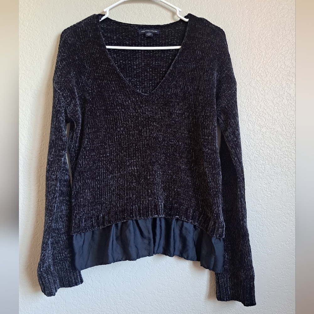 American Eagle Navy Chenille Layered Sweater Size Small